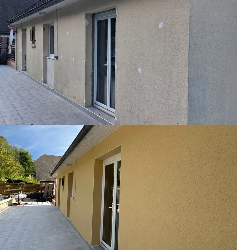 Façade avant et après peinture